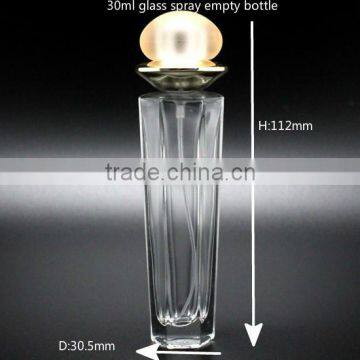 custom made 30ml perfume glass spray empty bottle mpty transparent glass spray pump perfume bottle