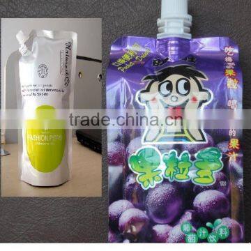 Alibaba china custom printed stand up juice bag with spout