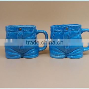 creative ceramic jeans mug with jeans look