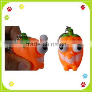 Plastic Eyes Poping Out Pumpkin Keychain Toy
