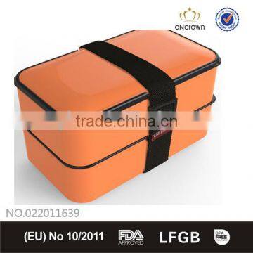 2016 Orange Bento Box, FDA Approved, Microwave & dishwasher safe