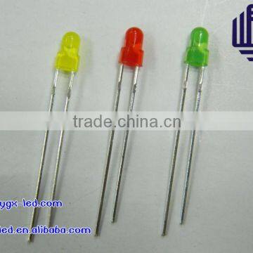 OEM factory for yellow and green color 3mm round type DIP LED