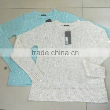 Ladies' sweater in sequins yarn