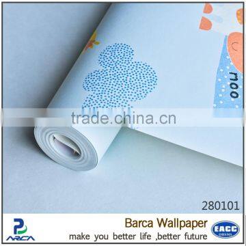 Wholesale hotsale blue color non-woven wallpaper for bedroom