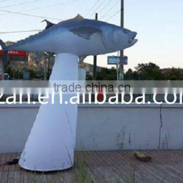 Standing Inflatable Shark Column for Outdoor Decoration