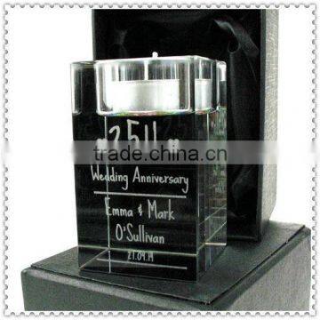 Laser Crystal 3D Tealight Candle Holder For Souvenir Gifts