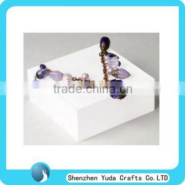 Elegant White Acrylic Display Block Plexiglass Lucite Material Jewelry Display Block