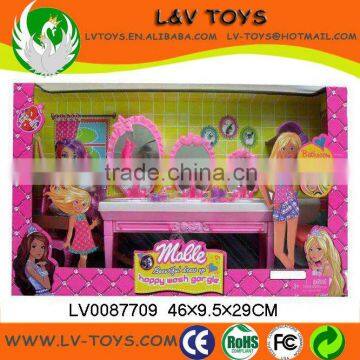 2013 Fashion newest plastic toilet table set&pretty girl doll for children/kids play with EN71 LV0087709