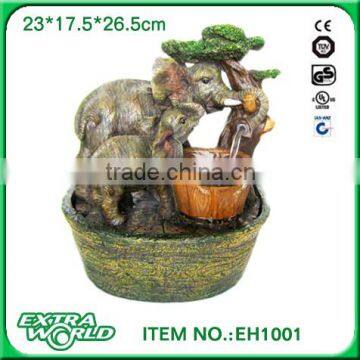 tabletop resin home decor elephant fountain