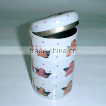 Chocolate tin box, round tin can with air tight