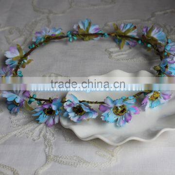 artificial handmade Bridal Hair flower girl head wreath & bridemaid halo woodland garland wreath crown DIY