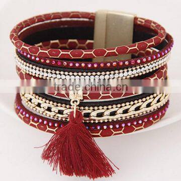 Fashion bracelet tassels measle leather bracelet