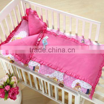 100% Cotton Infant Kindergarten Anti Kicking Sleeping Bag Quilt for Four Seasons Detachable and Washable Pink Teddy Bear