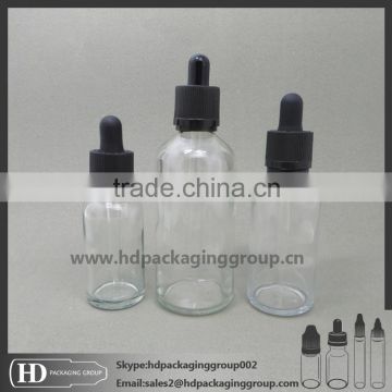 HD certificated 10ml 15ml 20ml 30ml 50ml essential oil glass dropper bottle with black child safety tamper cap