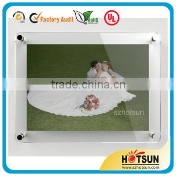 Custom screw design acrylic wall mounted photo frame