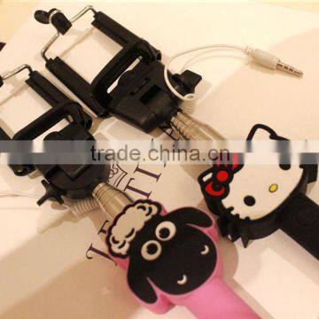 OEM Services Can be Provided With Cable Connection Aluminium Alloy Telescopic Rod Cartoon Image Selfie Stick photo-5