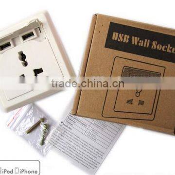 2016 power plug universal wall outlet power socket usb with CE ROHS