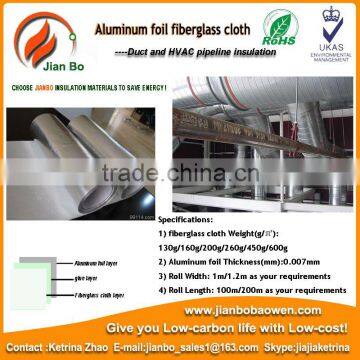 Alu foil fiberglass fabric as cold and heat resistant material