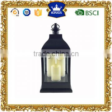 Black plastic led candle holder lantern