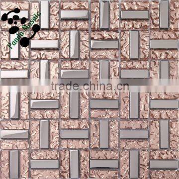 SMP03 Gold color glass mosaic tile Price for mosaic tiles Self adhesive tiles mosaic