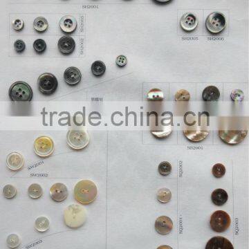 2 Holes 4 Holes High End Natural Black& White Mother of Pearl Mens Shirt Buttons