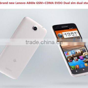 Wholesale original brand new Lenovo A860E GSM+CDMA EVDO 3G Android smart phone dual sim dual standby quadcore CDMA 2000