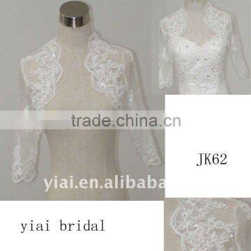 JK62 women Beaded Long sleeves wedding jacket