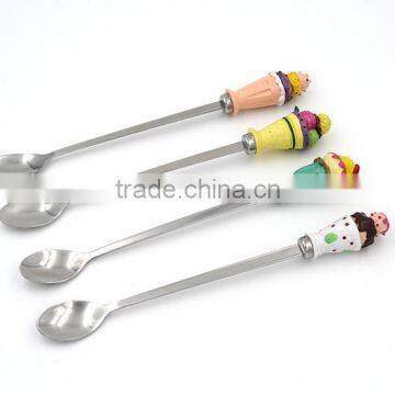 Free Sample! Designed Handle Long Elegant Spoon Stainless Steel Material photo-2