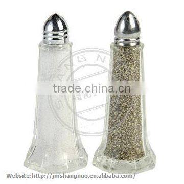 2pc glass Salt and pepper shaker set for home