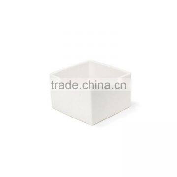 5inch White Ceramic Medium Low Square Planter Flower Pot