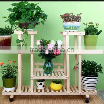 Newest Movable Multi-laye Wooden Plant Stand Antique Flower Stand photo-3