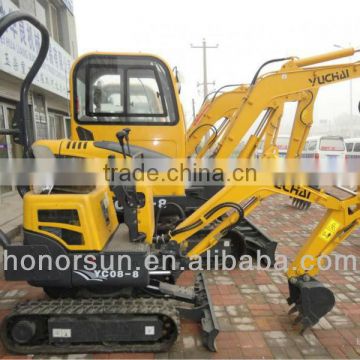 mini hydraulic rubber track crawler excavator 0.8 ton