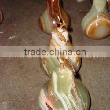 Pakistan Best Price KITCHEN AND DINING DECORATION ONYX PEAR WITH BRASS LEAF HANDICRAFTS photo-6