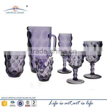 wholesale purple cheap bubble glass goblet for gift