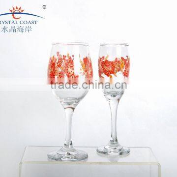 lead free crystal glassware drinking water goblet hot selling high quality wine glasses colored stem goblet