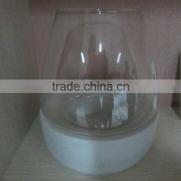 Fake Stone Candle Holder With Cylinder Glass photo-4