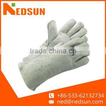 Working protective split 14'' leather gloves for welding