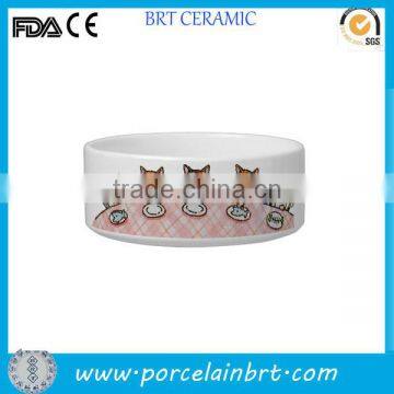 Custom decal ceramic cat bowl