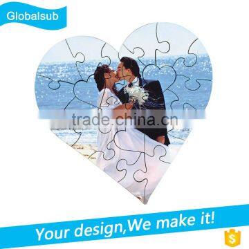 Sublimation Love Heart Shape Puzzle Customized Gifts