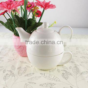Custom Design Ceramic Tea Set White Porcelain Tea For One Teapot and Cup photo-2