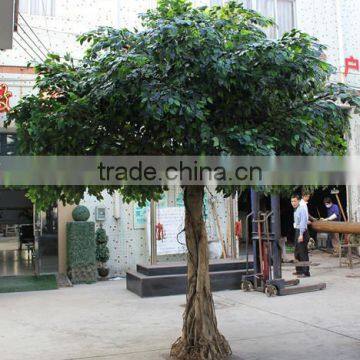 Cheap Hot Sale Foliage Banyan Leaves Artificial Ficus Leaves. Green White Gold Leaves