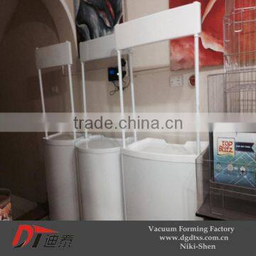 Plastic white promotion sampling table by vacuum forming