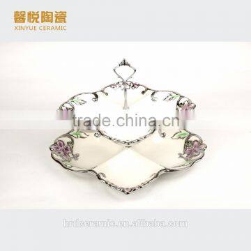 High Quality Silver Electroplating Ceramic Departed Plates/dishes
