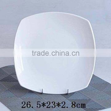 White Porcelain Square Shape Plate,porcelain Plate Without Any Decal,10.5inch 8.5" Pure Porcelain Plate