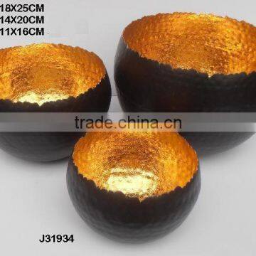 Black and golden colours Iron votive with flame like edges can be in any colour
