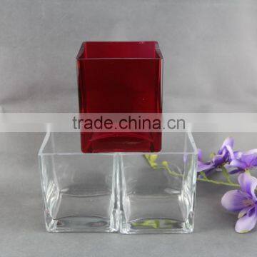Transparent Glass Vase , Square Glass Flower Vase photo-2