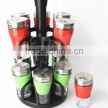 3oz Clear Glass Round Spice Jars Set Chrome Plated Flip Cap photo-4