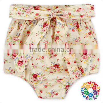 Cute Girls Summer Bowknot Cotton Floral High Waist Cotton Bloomers For Kids