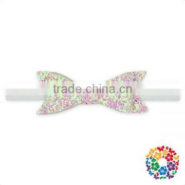 New Design Red Sequin Top Elastic Knotted Hair Band Baby Bow Headband Wholesale photo-3