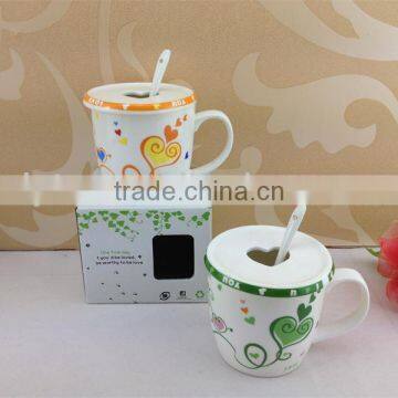 Heart Shape Ceramic Coffee Gift Mug With Spoon